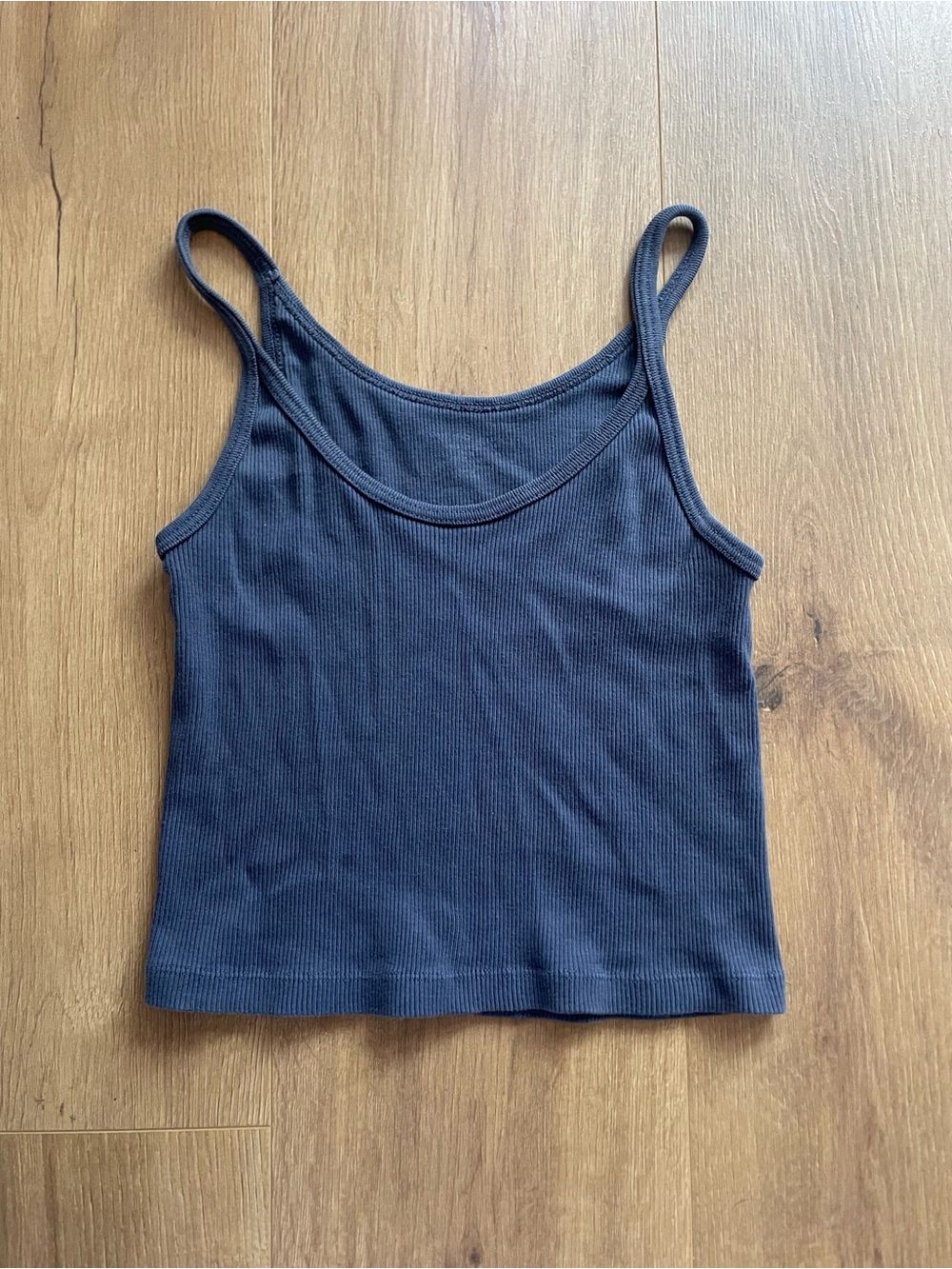 Brandy Melville Ribbed Spaghetti Strap Tank Top - Navy One size